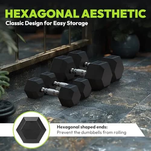 HANDBODE Hex Dumbbell Set of 2, Rubber Encased, 3 lb | Versatile Strength Equipment for Home & Gym thumbnail 8