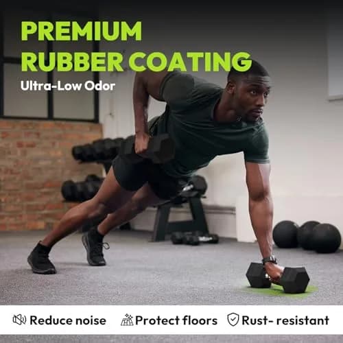 HANDBODE Hex Dumbbell Set of 2, Rubber Encased, 8 lb | Versatile Strength Equipment for Home & Gym thumbnail 7