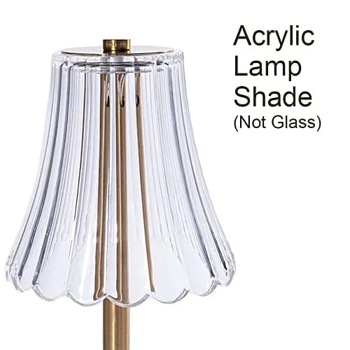 HEQET Cordless Table Lamps for Home, Pack of 2 Gold Flower Lamps, 31 cm (12'') Tall LED Rechargeable Lamps | Touch Dimmer, 3 Light Colors thumbnail 6
