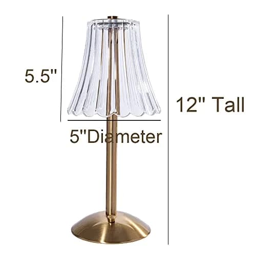 HEQET Cordless Table Lamps for Home, Pack of 2 Gold Flower Lamps, 31 cm (12'') Tall LED Rechargeable Lamps | Touch Dimmer, 3 Light Colors thumbnail 8