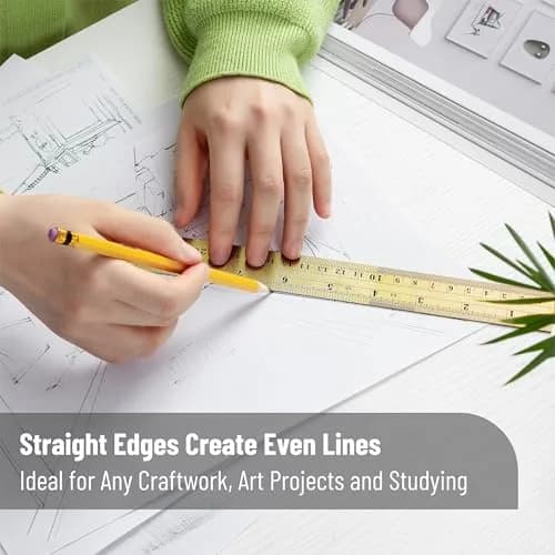 Mr. Pen Metal Straight Edge Ruler, 2 Pack, 6" & 12" | Durable Stainless Steel, Precise Metric & Imperial Measurements thumbnail 5