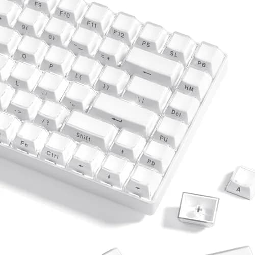 Womier White Lusterfly Jelly Keycaps | 113 Keys Side Printed OEM Profile for MX Switches thumbnail 1
