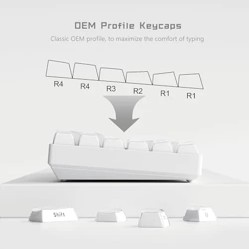 Womier White Lusterfly Jelly Keycaps | 113 Keys Side Printed OEM Profile for MX Switches thumbnail 4