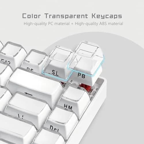 Womier White Lusterfly Jelly Keycaps | 113 Keys Side Printed OEM Profile for MX Switches thumbnail 2
