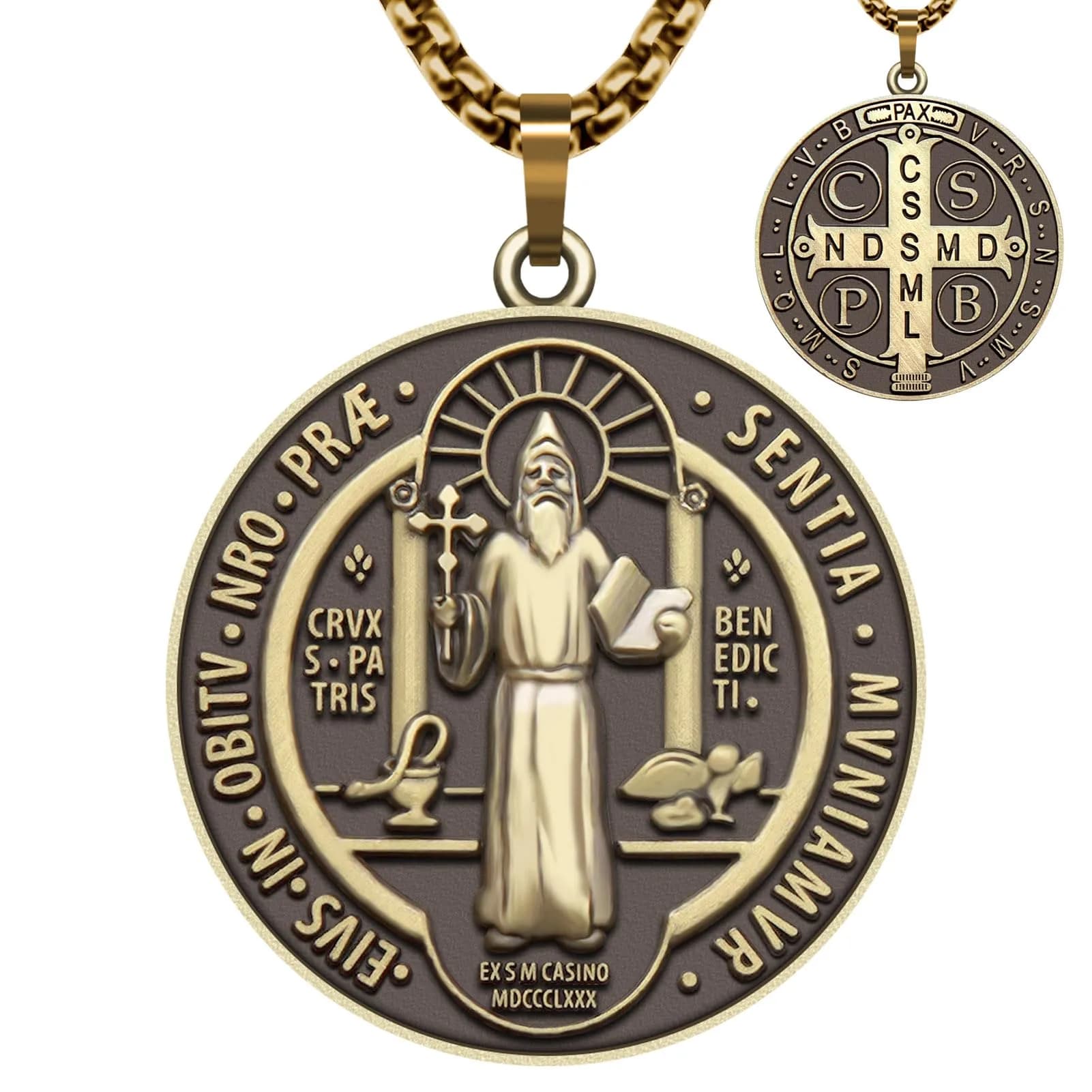 Anwlki St Benedict Necklace Pendant 60cm (23.62in) | Faith & Protection Symbol - main product image