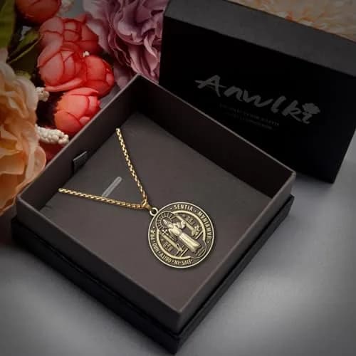 Anwlki St Benedict Necklace Pendant 60cm (23.62in) | Faith & Protection Symbol thumbnail 2