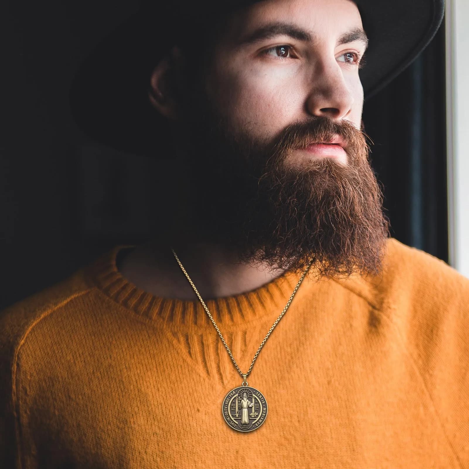 Anwlki St Benedict Necklace Pendant 60cm (23.62in) | Faith & Protection Symbol - view 4