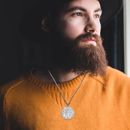 Anwlki St Benedict Necklace Silver Pendant 60cm (23.62in) | Faith Protection Symbol thumbnail 4