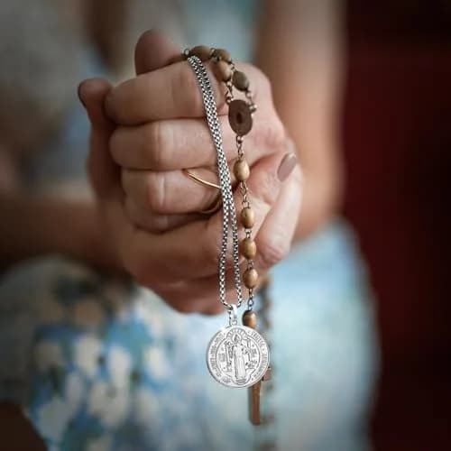 Anwlki St Benedict Necklace Silver Pendant 60cm (23.62in) | Faith Protection Symbol thumbnail 6