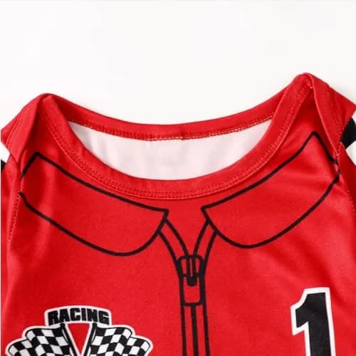 Happidoo Baby Boy Race Car Romper 18-24 Months | First Birthday Outfit with Checkered Pattern thumbnail 5