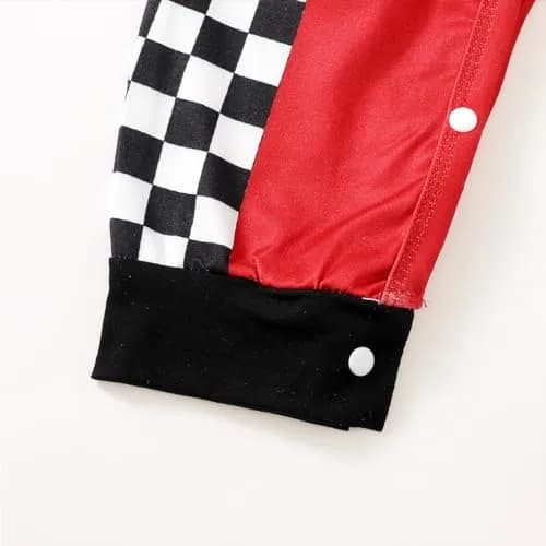 Happidoo Baby Boy Race Car Romper 18-24 Months | First Birthday Outfit with Checkered Pattern thumbnail 7