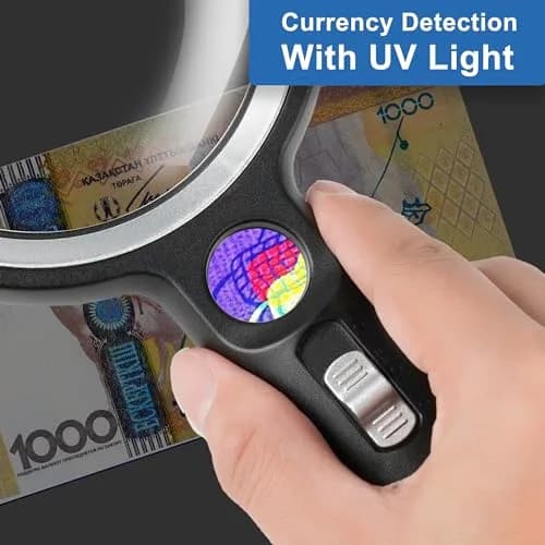 GABORISH Magnifying Glass with 30 LED Lights, 10X 20X 45X Handheld Illuminated Magnifier | Visual Impairment Aid thumbnail 6
