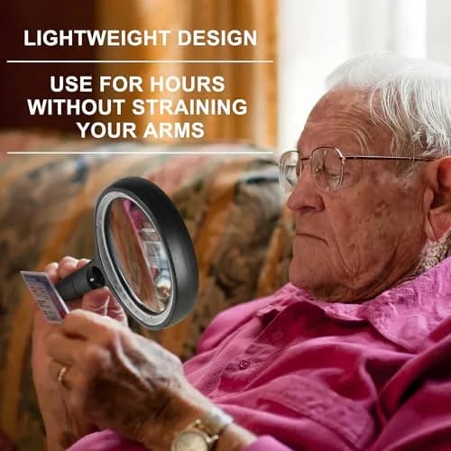 GABORISH Magnifying Glass with 30 LED Lights, 10X 20X 45X Handheld Illuminated Magnifier | Visual Impairment Aid thumbnail 2