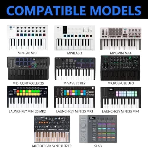 Musiin Premium Velvet Midi Keyboard Case Compatible with Arturia MiniLab 3 | Custom-fit, Rugged & Soft Velvet Lining (70-120 chars) thumbnail 5