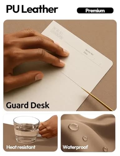 YSAGi PU Leather Desk Protector Mat 120cm x 60cm (47.2" x 23.6") | Protects Desks from Scratches, Spills, and Heat thumbnail 3