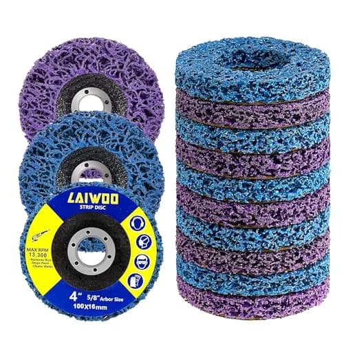 LAIWOO Strip Disc Wheels 100mm (4") x 16mm (5/8") | Diamond Abrasive for Metal & Paint Removal thumbnail 1