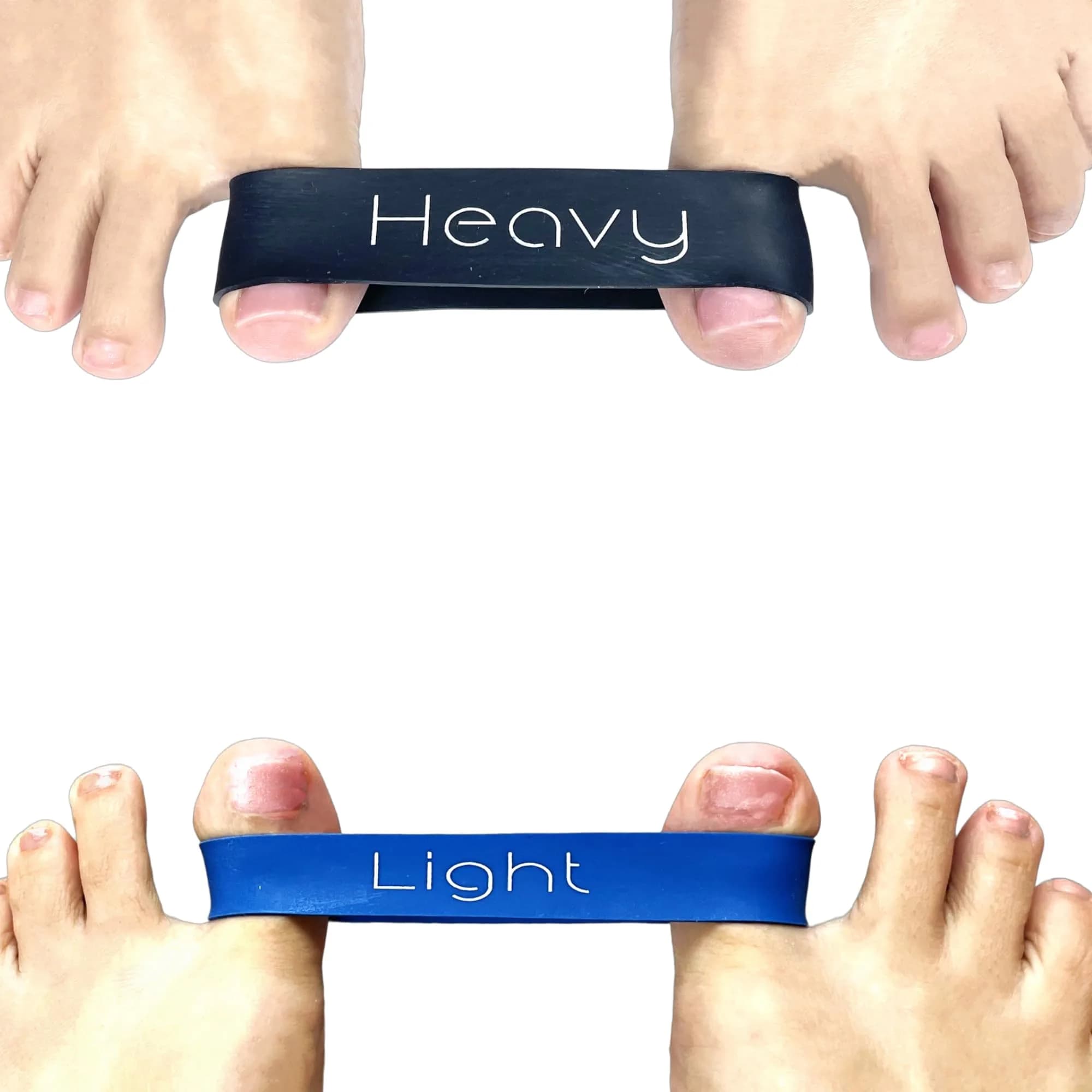 ss soxsense Toe Stretcher Bands 2-Piece Set | Foot Exercise Resistance Bands for Toe Alignment — Black&Blue