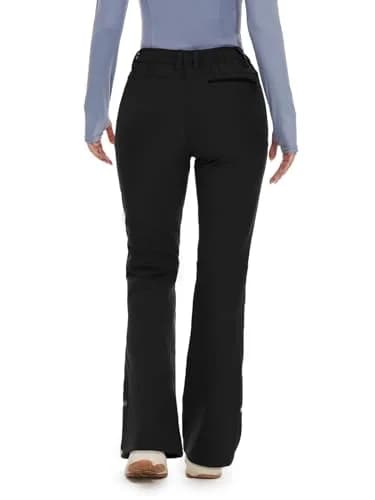 Cycorld Women's Snow Ski Pants: Softshell Fleece Lined Black,8 | Flattering Flare-leg Fit for Cold Weather thumbnail 8