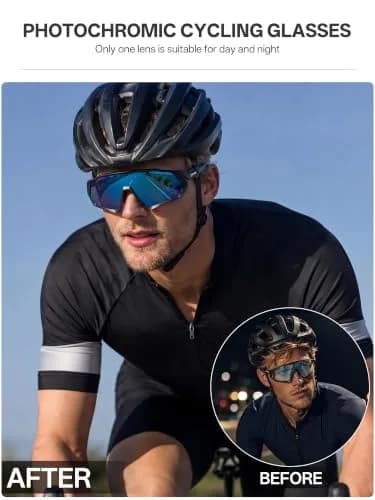 KAPVOE 05-Photochromic Blue Cycling Glasses for Men & Women | UV Adapting Lenses | Lightweight 156g thumbnail 2