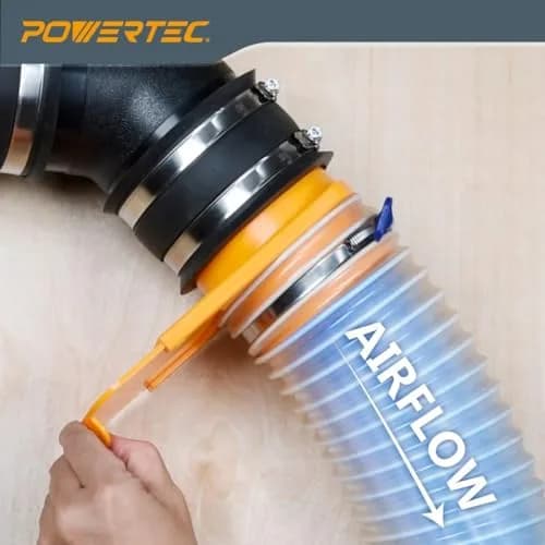 POWERTEC 4" x 20' Dust Collection Hose, 4 Inch Flexible PVC Hose with Steel Wire Reinforcement | 101.6mm (4") Diameter x 6.1m (20') Length thumbnail 5