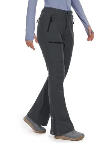 Cycorld Womens Snow Pants: Warm Fleece Lined Ski Pants Softshell | Flared Fit, Windproof & Water-Resistant thumbnail 1