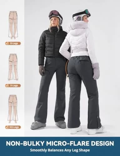 Cycorld Womens Snow Pants: Warm Fleece Lined Ski Pants Softshell | Flared Fit, Windproof & Water-Resistant thumbnail 5