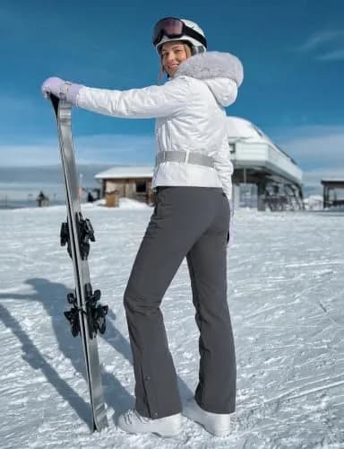 Cycorld Womens Snow Pants: Warm Fleece Lined Ski Pants Softshell | Flared Fit, Windproof & Water-Resistant thumbnail 3