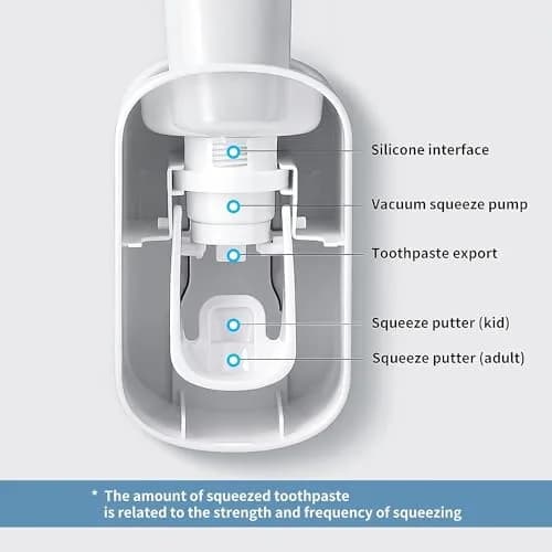 MOPMS Automatic Toothpaste Dispenser 2-Pack | Hygienic Vacuum-Action Squeezer for Kids & Adults thumbnail 6