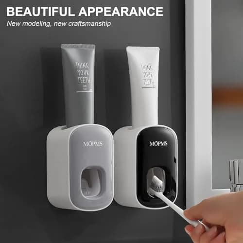 MOPMS Automatic Toothpaste Dispenser 2-Pack | Hygienic Vacuum-Action Squeezer for Kids & Adults thumbnail 7