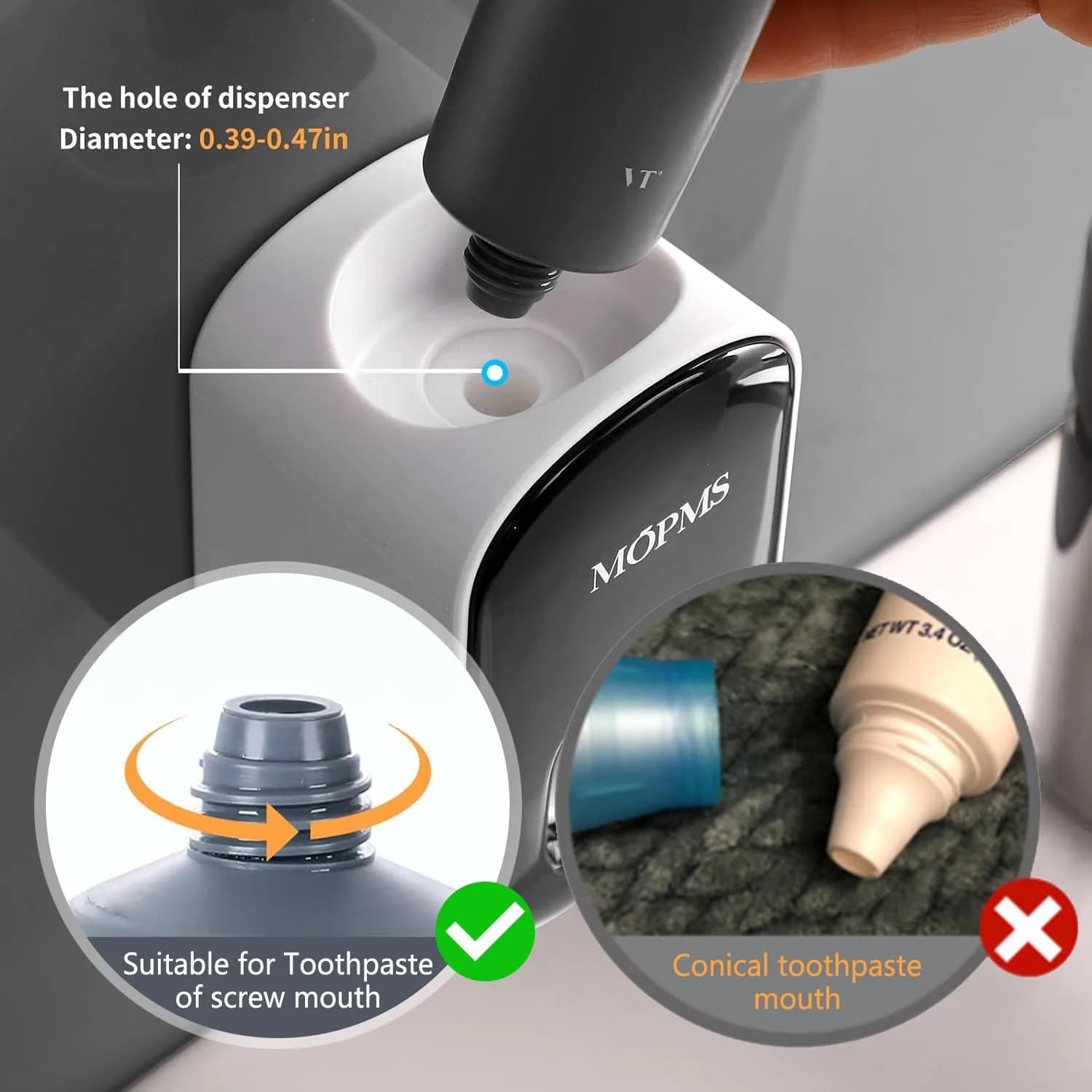 MOPMS Automatic Toothpaste Dispenser Black - 2 Pcs | Hands-Free Squeeze for Kids & Adults - view 2