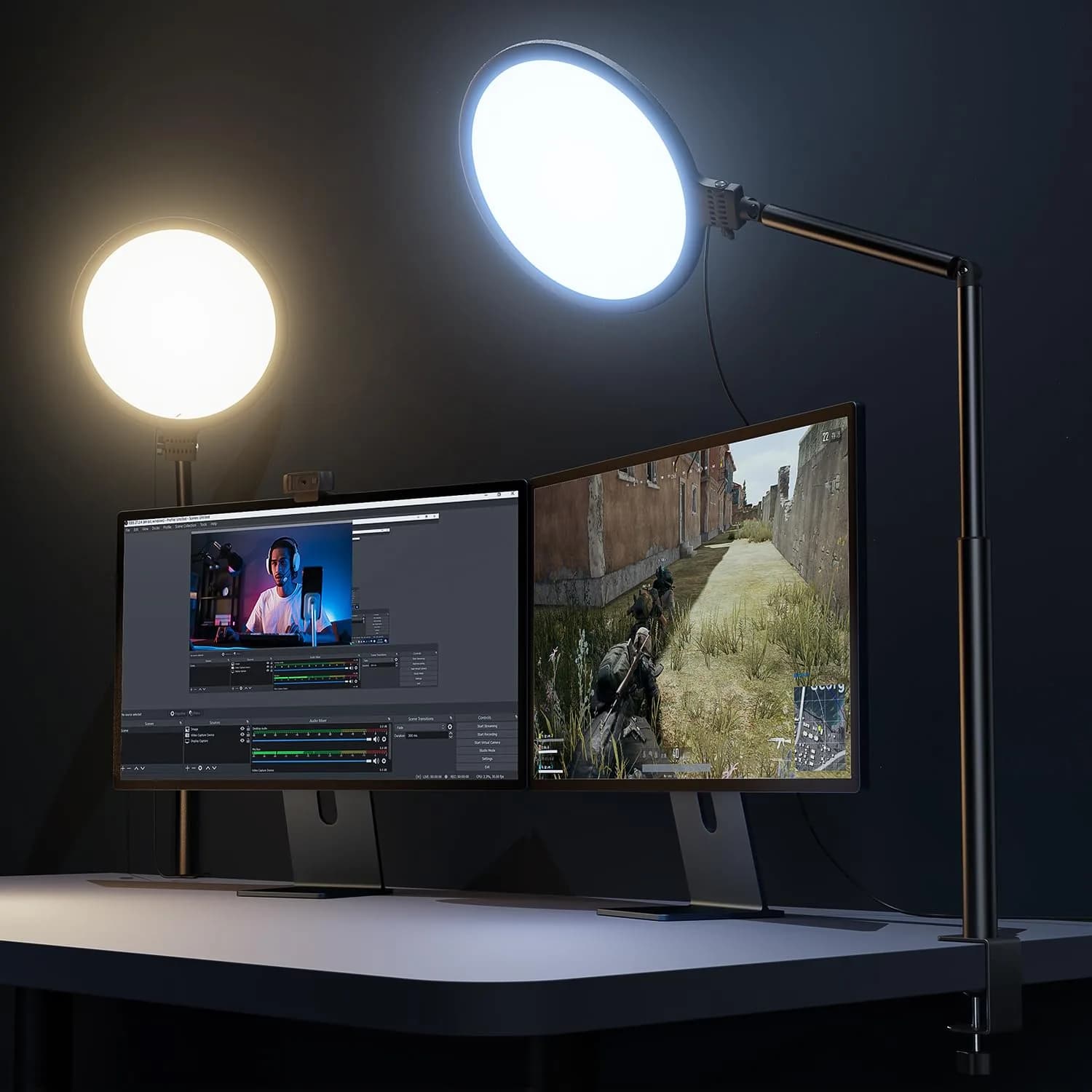 Weilisi 10.2" Desk Ring Light with Stand, 360° Rotate, USB Powered, Adjustable Brightness & Color, for Home Office & Content Creation — 10.2“ Ring Light for Desk with Clamp