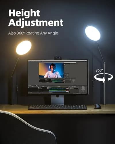 Weilisi 10.2" Desk Ring Light with Stand, 360° Rotate, USB Powered, Adjustable Brightness & Color, for Home Office & Content Creation thumbnail 2