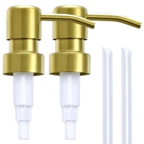AUNRGO Gold Soap Dispenser Pump Replacement - Brushed Finish 304 Stainless Steel | Heavy Duty & Leak-Free (70-120 chars) thumbnail 1