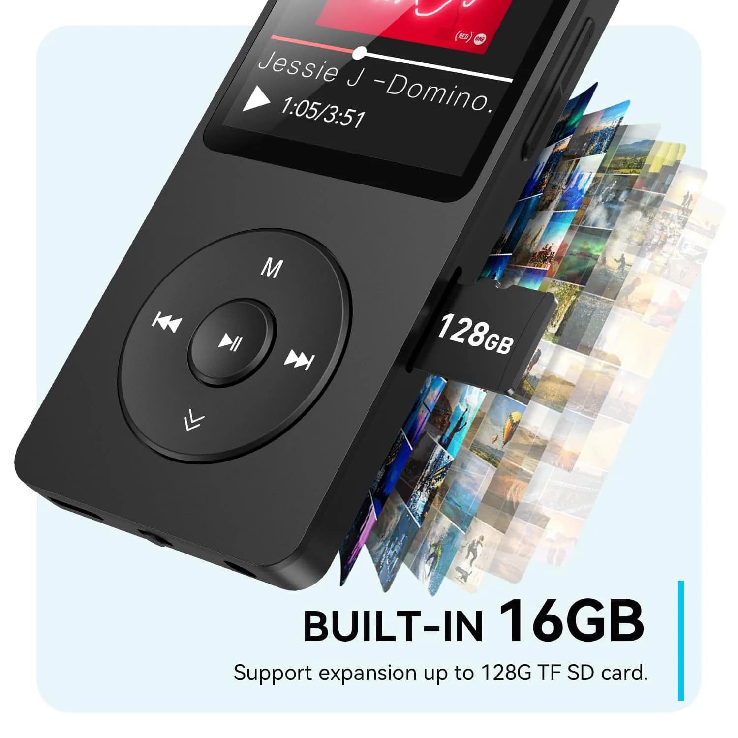 AGPTEK A02 MP3 Player 32GB (1.8 inch Screen) | Bluetooth 5.3 Music Player with Speaker, FM Radio, Voice Recorder - view 4