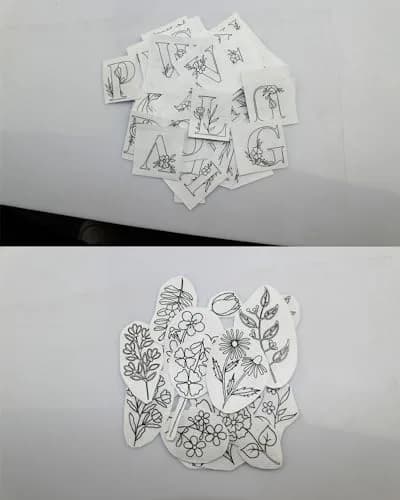 YUYUZSEN Water Soluble Hand Sewing Stabilizers 102pcs | Wash Away Embroidery Paper for Beginners thumbnail 6