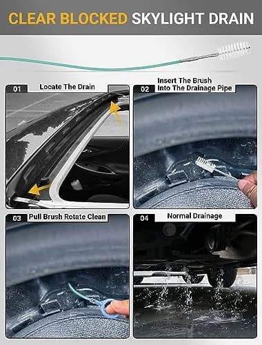 SARDVISA 2-Pack 78-Inch Flexible Sunroof Drain Brushes | Reach Curved Tubes to Remove Dirt and Debris thumbnail 4