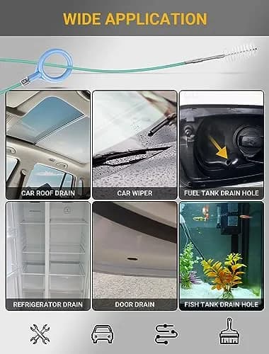 SARDVISA 2-Pack 78-Inch Flexible Sunroof Drain Brushes | Reach Curved Tubes to Remove Dirt and Debris thumbnail 6