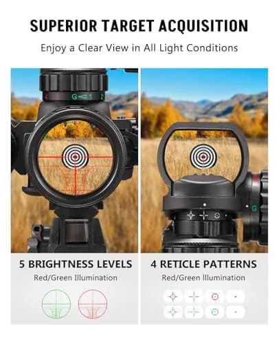 MidTen 3-9x32 5-in-1 Scope Combo with Dual Illuminated Rangefinder, Laser Sight, Red Dot, Flashlight, 20mm Mount | Versatile Rifle Scope thumbnail 3