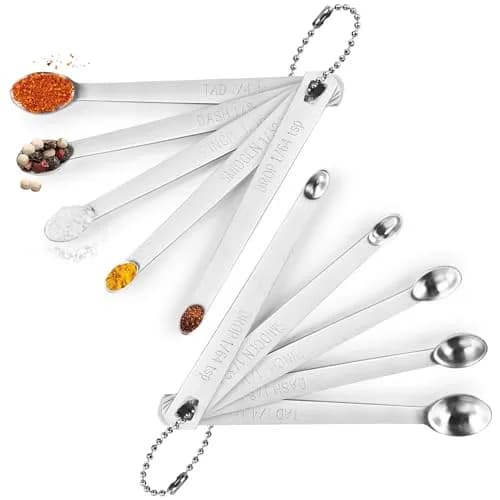 Esie Houzie Mini Measuring Spoons Set 10pcs, Drop, Smidgen, Pinch, Dash, Tad | Tiny Amounts for Baking & Spices thumbnail 1
