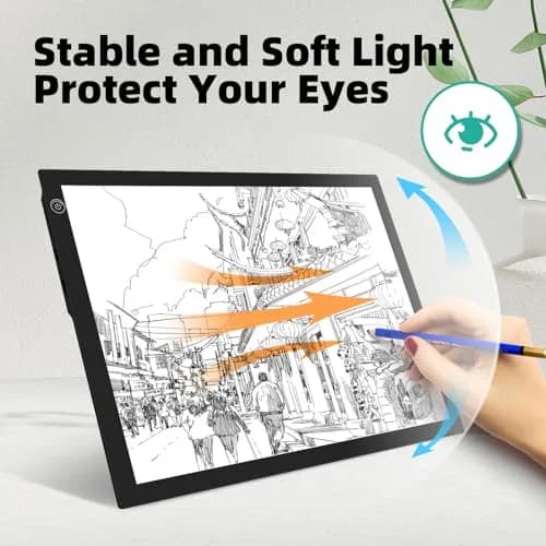 ME456 Rechargeable Drawing Board 15" (38cm) Light Pad | Adjustable Brightness LED Tracing Light Box thumbnail 5