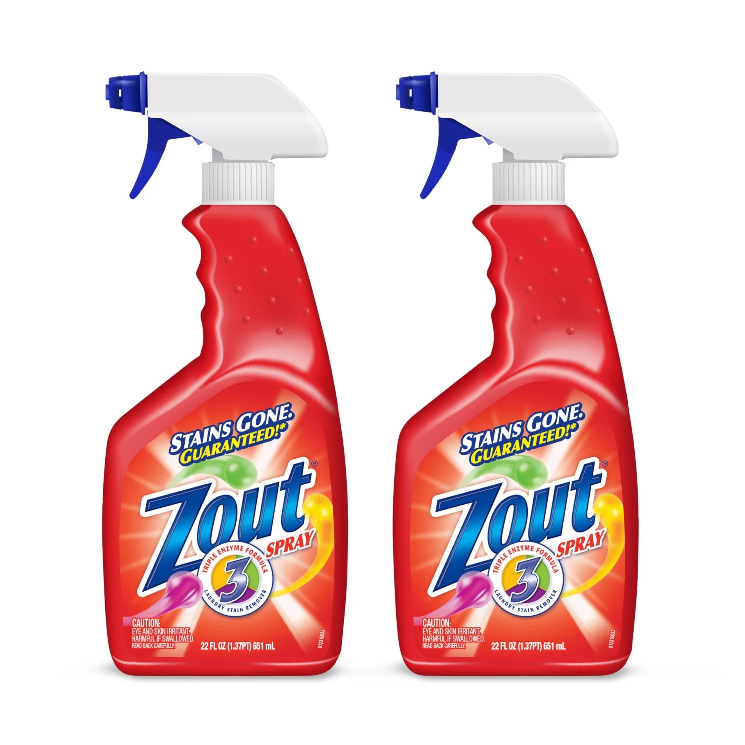 Zout Laundry Stain Remover Spray 22 oz | Effective on Blood, Grass & Oil Stains, Made in USA
