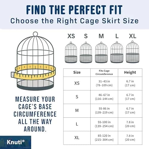 KNUTI Universal Bird Cage Seed Catcher Mesh Cover White | Adjustable Fit & Durable Nylon thumbnail 2