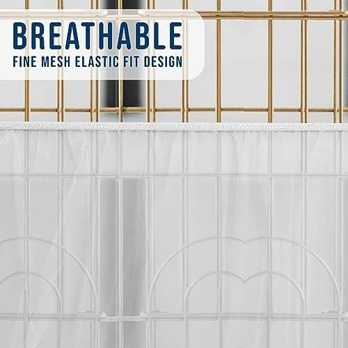 KNUTI Universal Bird Cage Seed Catcher Mesh Cover White | Adjustable Fit & Durable Nylon thumbnail 3