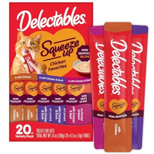 Delectables Squeeze Up Cat Treats 20 Pack | Grain-Free, Hydrating & Suitable for All Ages thumbnail 1
