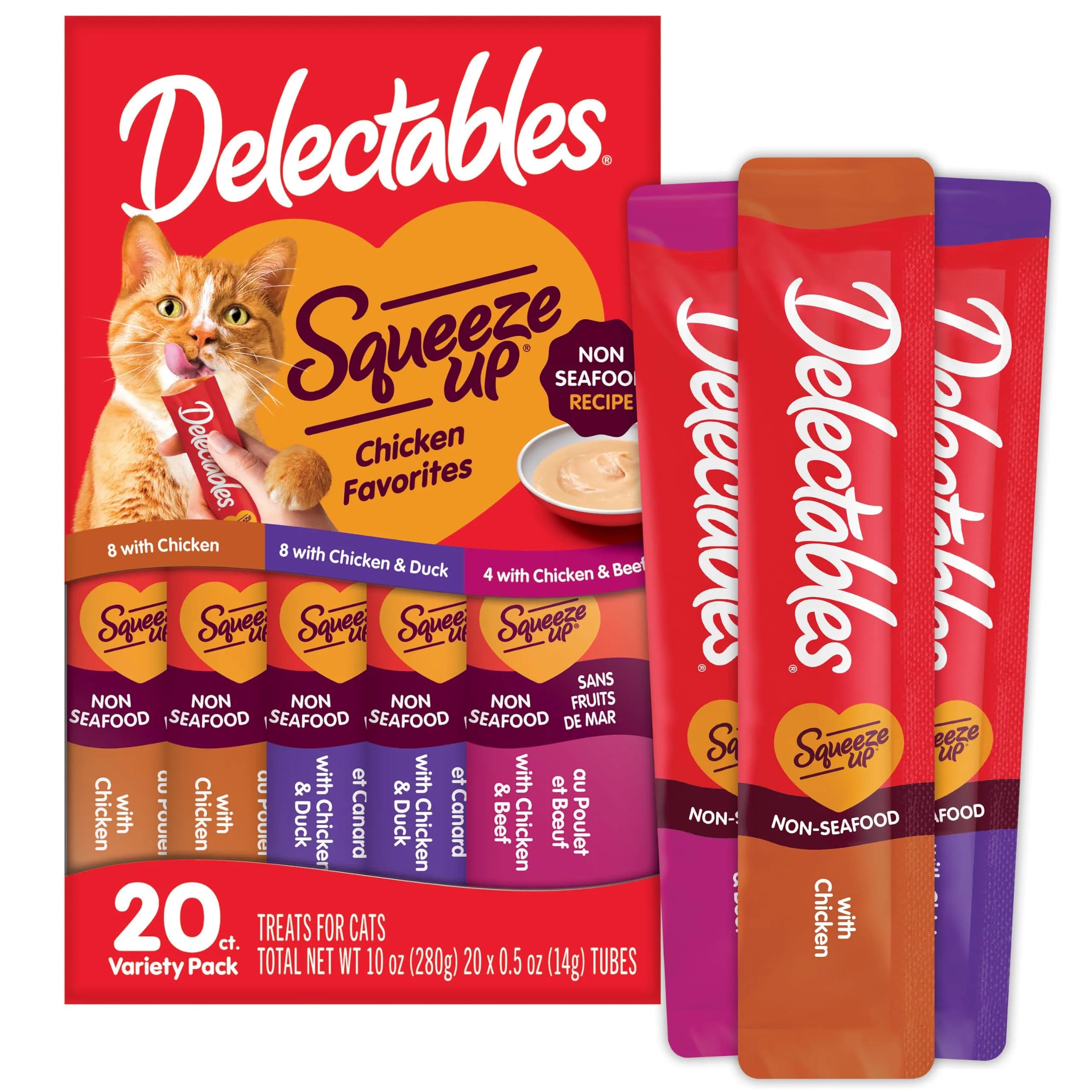 Delectables Squeeze Up Cat Treats 20 Pack | Grain-Free, Hydrating & Suitable for All Ages