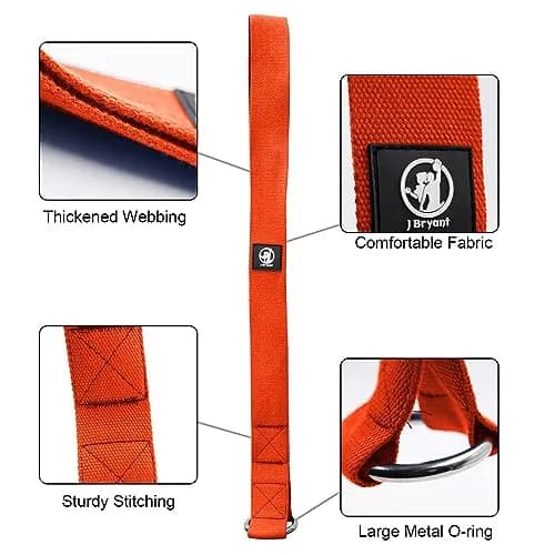 J Bryant Arm Wrestling Training Strap Belt Hand Grip Orange | Wrist Forearm Biceps Workout Equipment thumbnail 3