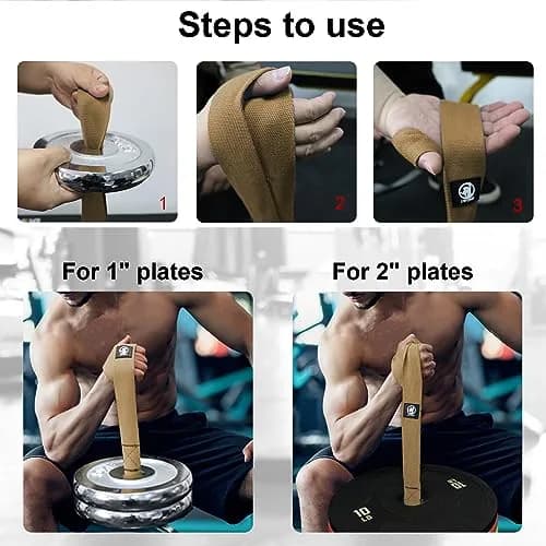J Bryant Arm Wrestling Training Strap Belt Hand Grip with Stainless Steel Ring for Wrist Forearm Biceps Workouts - Khaki (26.4 inches) thumbnail 6