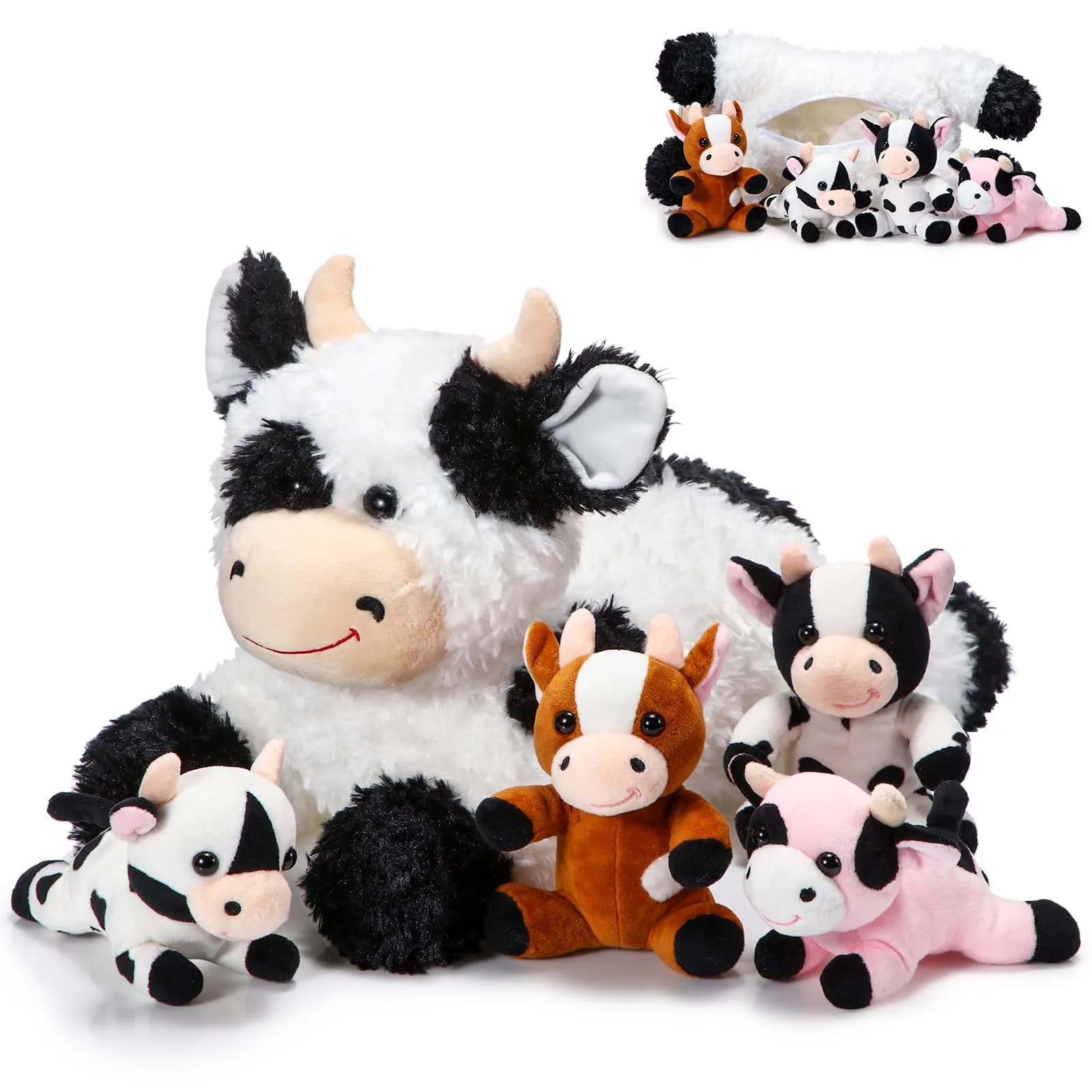 Shappy 5-in-1 Cow Stuffed Animal Set | 14" Large Plush for Kids - main product image