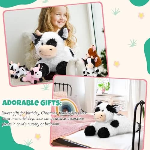Shappy 5-in-1 Cow Stuffed Animal Set | 14" Large Plush for Kids thumbnail 7
