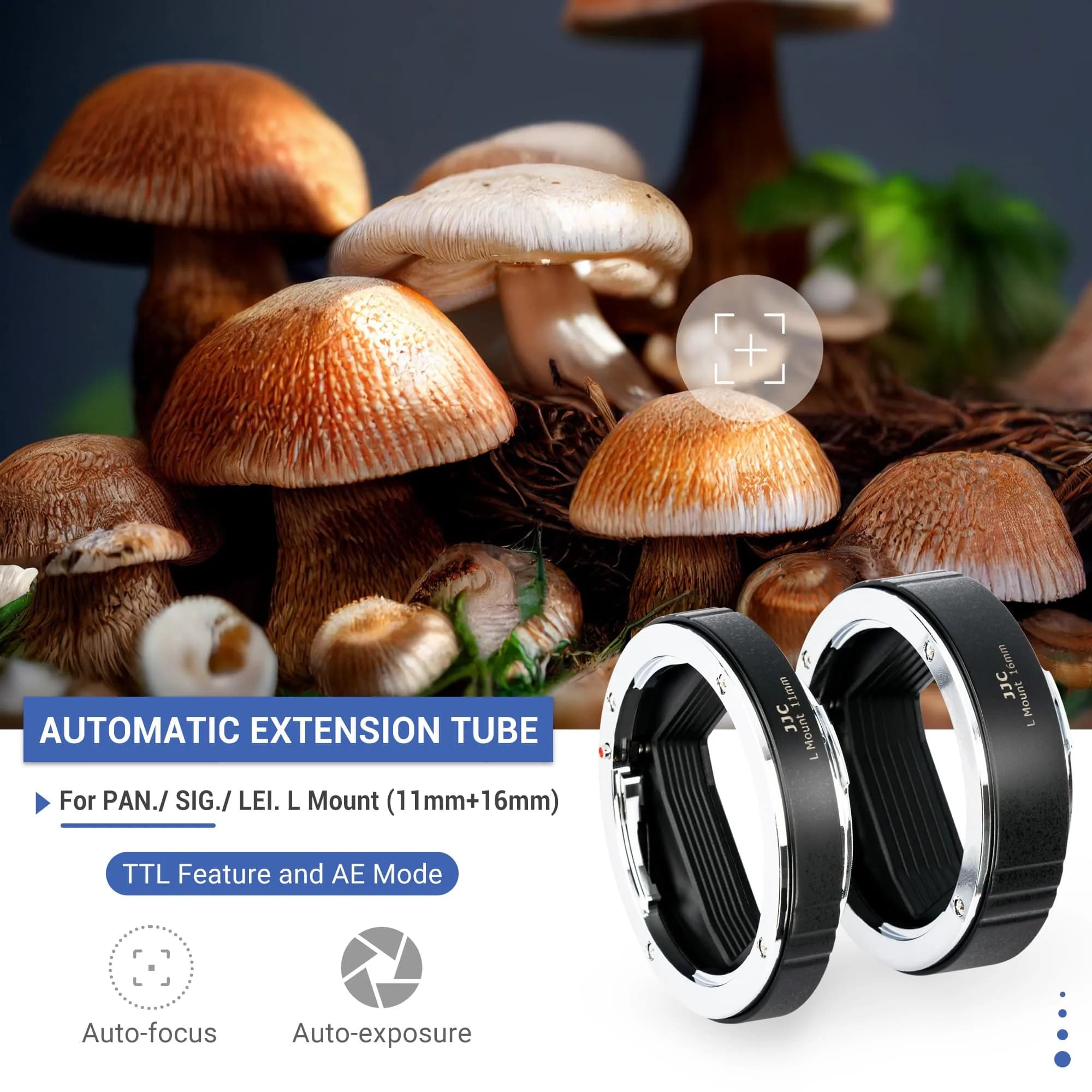 JJC Auto Focus Macro Extension Tube Set for L Mount Cameras & Lenses | 11mm & 16mm Tubes for Macro Photography - view 2